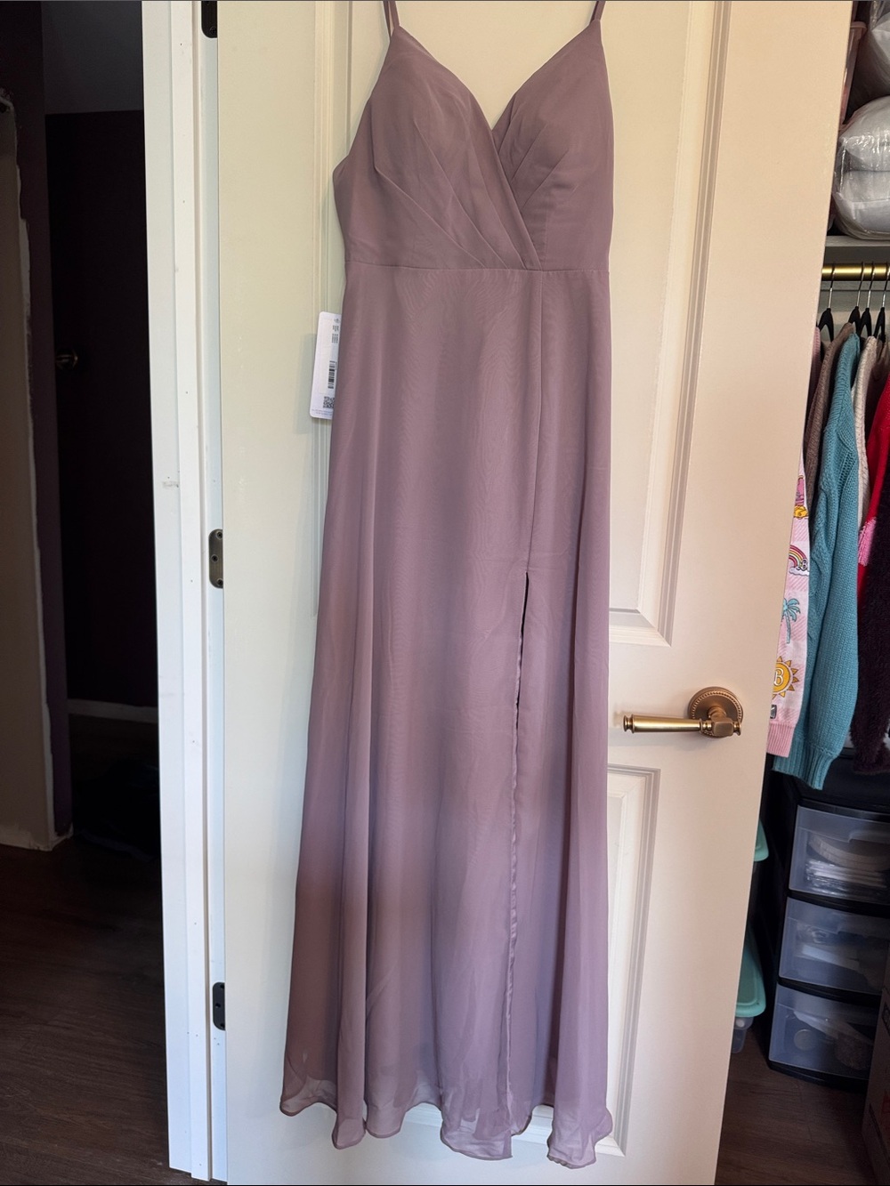 NWT Azazie Everleigh Sweetheart Chiffon Dress in Dusk Size A 8